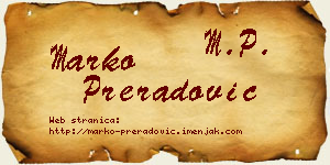 Marko Preradović vizit kartica